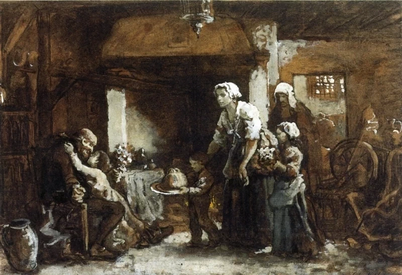 La festa del nonno, 1864 - bozzetto